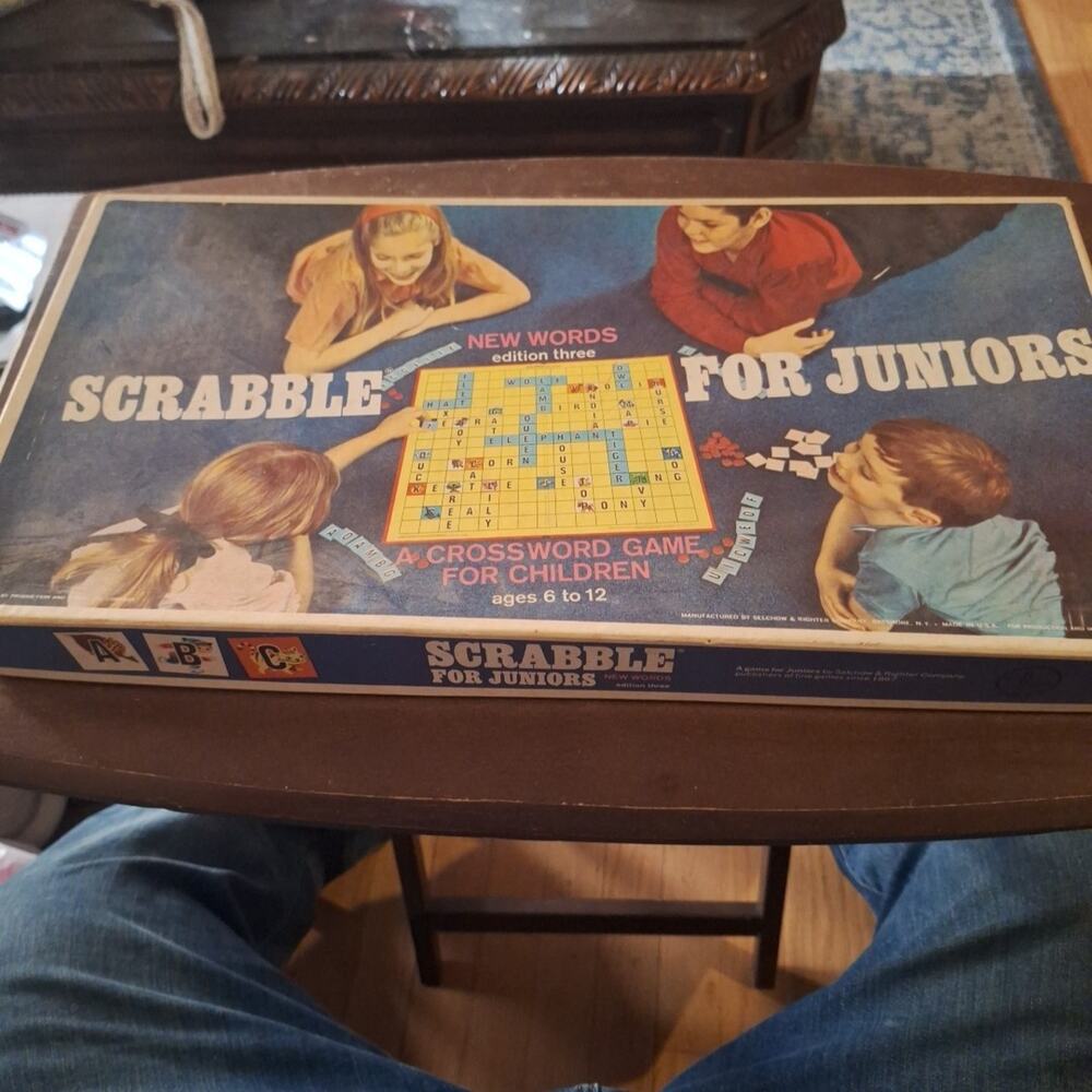 Vtg Scrabble For Juniors Board Game 3rd Edition 1968 Selchow & Righter COMPLETE